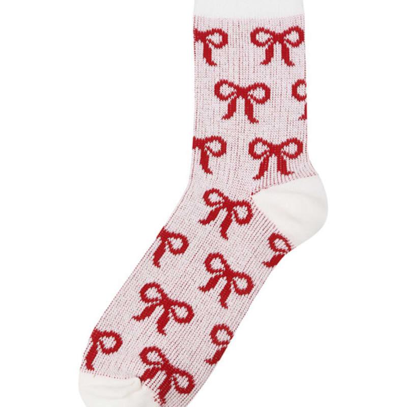 JILLSTUART [Gift Box Packaging] Women's Ribbon Jacquard Mid-Calf Socks 2-Piece Set JASS5F040R2