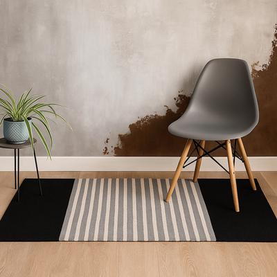 Runner Rug, Indian Cotton Black Grey 70x170cm
