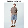 UR Men's Color-block Drawstring Loose Fit Denim Shorts