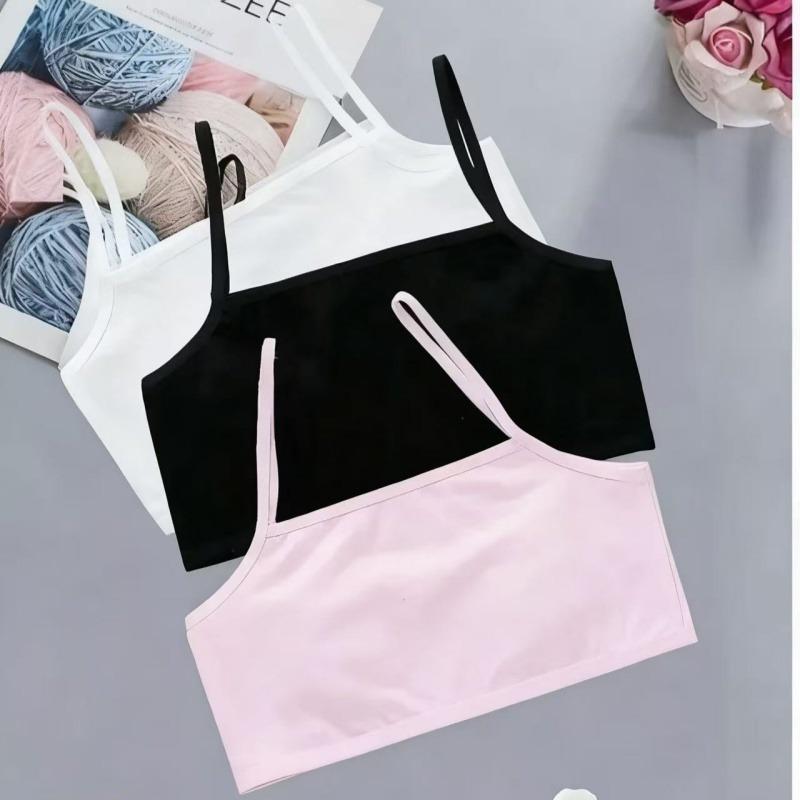 

3PC Girls Bra Underwear Lingerie Kids Teens Teenage Young Adolescente Student Cotton 25-45KG чёрный