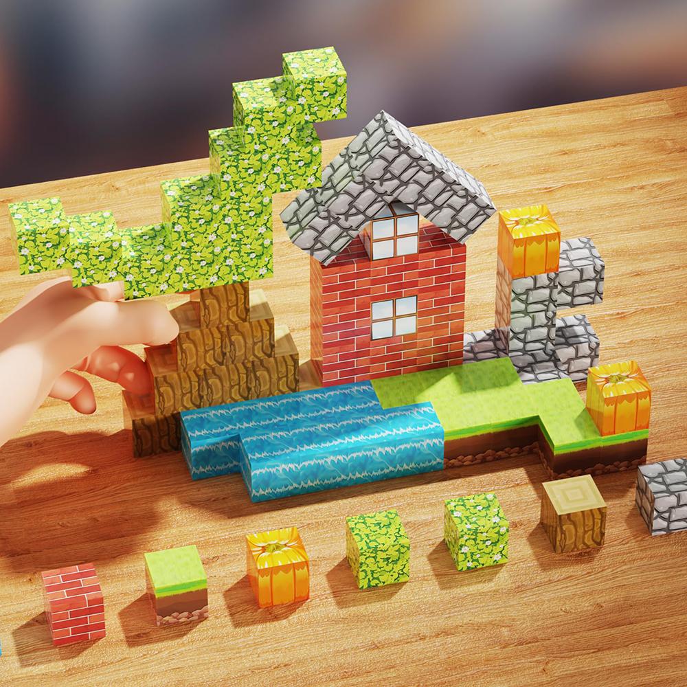 Magnetic Building Blocks Montessori Stem Educational Sensory Toys For Kids Boys Girls Diy Magnet Cube Gift