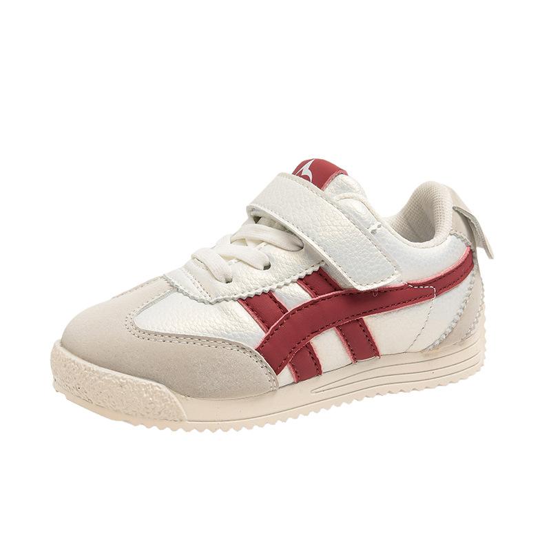 2025 spring new children's sports shoes children's leather soft-soled casual board shoes Korean version of boys and girls casual shoes