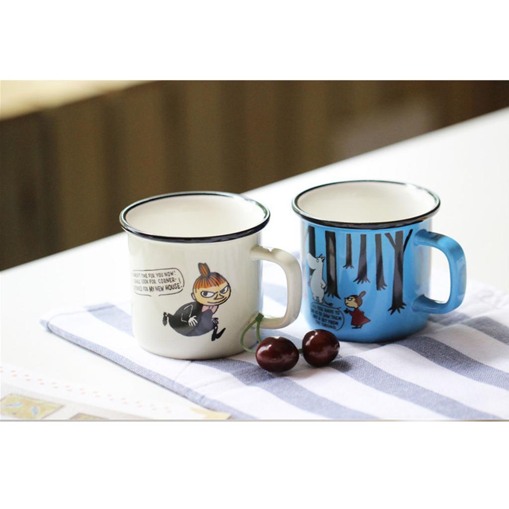 300ML Cartoon Keramiktasse Retro Emaille-Imitation Tassen Office Home Lustige Wassertassen Frühstück Milch Kaffee Teetasse Trinkgeschirr Geschenk