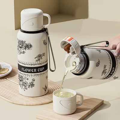 Přenosná termoska Gardenia z nerezové oceli s odtokem čaje Velkokapacitní sportovní konvice na přípravu čaje, skvělá pro cestování venku