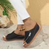 Fashion Summer Soft Platform Slippers Women 2025 Fashion Peep Toe Wedges Flip Flops Woman Light Med Heel Non-Slip Beach Shoes Slides