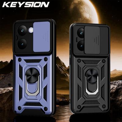 KEYSION Støtsikkert panserdeksel for Realme P3 Ultra 5G Skyvbar kameralinsebeskyttelsesring Støtte Telefondeksel for Realme P3 Ultra 5G