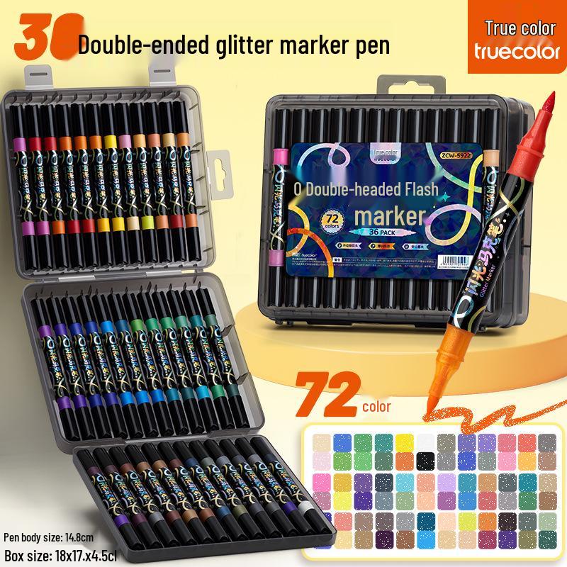 True Color Soft Tip Acrylic Marker Pens - Non-Bleeding, Stackable, Hand-Painted Graffiti & Watercolor Art Pens for Students