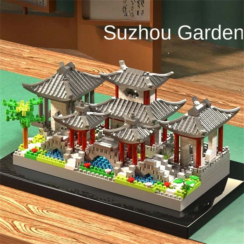Suzhou Garden puzzle mikročástice sestavení typ stavební blok etnický styl stavebnice hračka