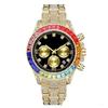 Top Brand New Full Diamond Roman Scale Calendar Fashion Men's Watch Men's Quartz Watch