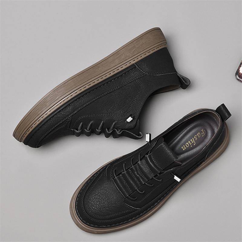 Modische Neue Khaki Herren Outdoor Oxford Schuhe Massage Sohle Herren Echtleder Schuhe Lässige Sportschuhe Rutschfest