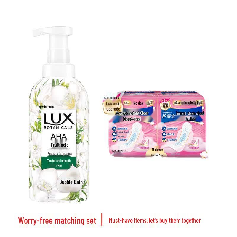 Lux Freesia Shower Gel & Whisper Napkin Bundle