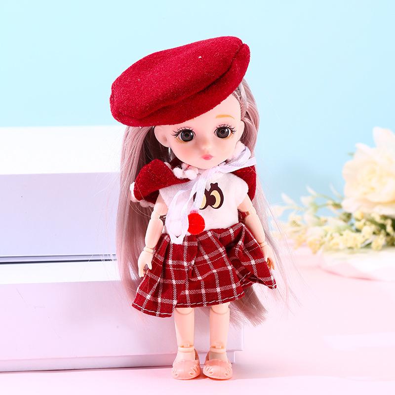 Color Light Doll Xiao Mengmeng Traje de Princesa Vestido de Niña Vestir 13 Articulaciones Muñeca de 6 Pulgadas Juguete Casa de Juego