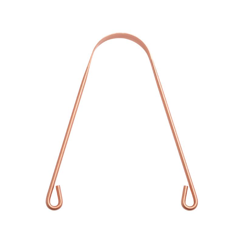 Copper U-shaped Tongue Scraper - Stainless Steel Cleaner for Fresh Breath