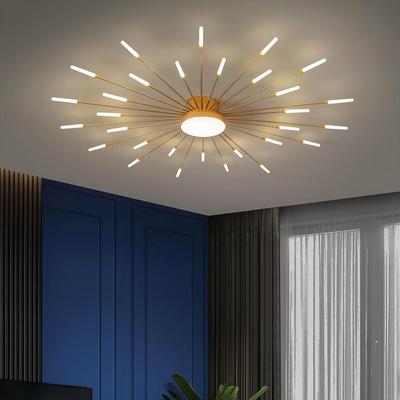 Nowoczesna lampa sufitowa LED, 30 głowic, złota lampa sufitowa z kloszem akrylowym, żyrandol, do pokoju dziecięcego, sypialni, salonu