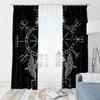2pcs- Mysterious black totem polyester curtains, pole bag curtains 42 * 84, bedroom, living room, family room decoration