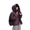 European trendy brand down jacket women's short model New Year's loose hooded thickened white duck down bread jacket winter coat