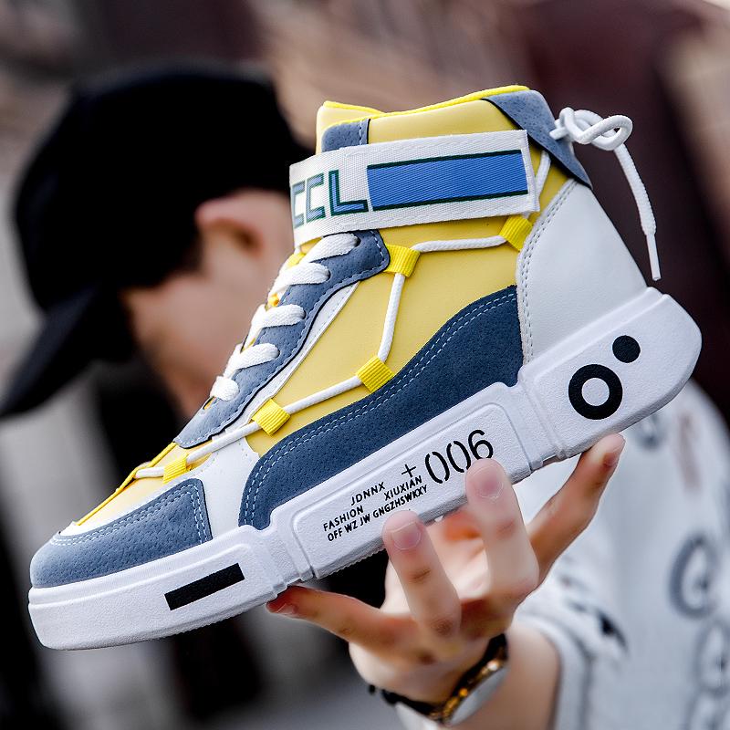 Herren-Sneakers Neu im Sortiment High Top Laufschuhe Runde Zehenpartie Plateauschuhe Lässige Mode für Männer Sneakers Atmungsaktive Mode Schnürschuhe