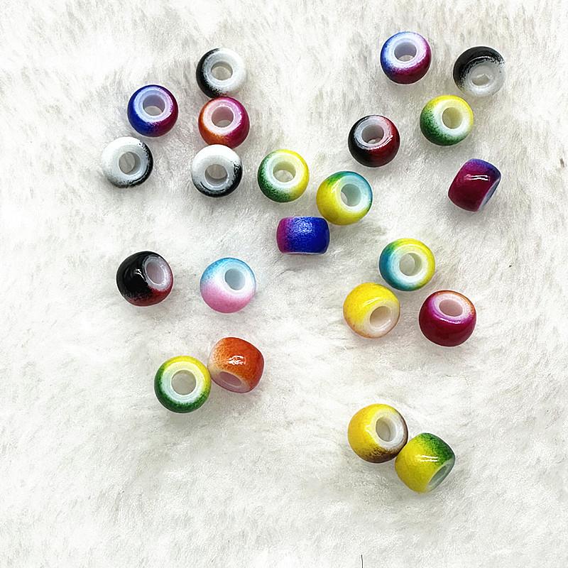 50pcs 6X9mm Big Hole Acrylic Beads Spacer Loose Beads for Jewelry Making DIY Handmade Bracelet Accessories