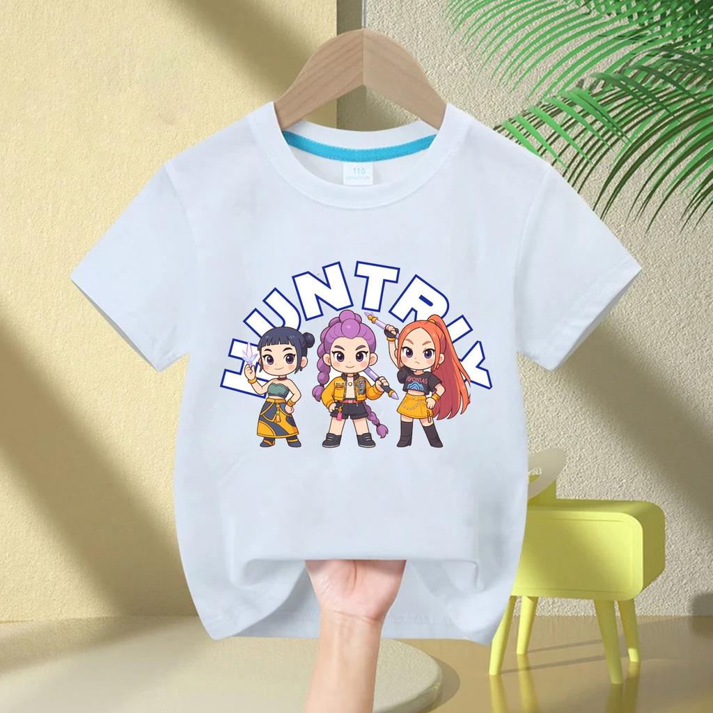 2025 Hot Movie Soft Cotton Baby Girls T Shirt Children's Clothing KPop Demon Hunters Fans Gifts Kids Clothes Fashion Casual Tops