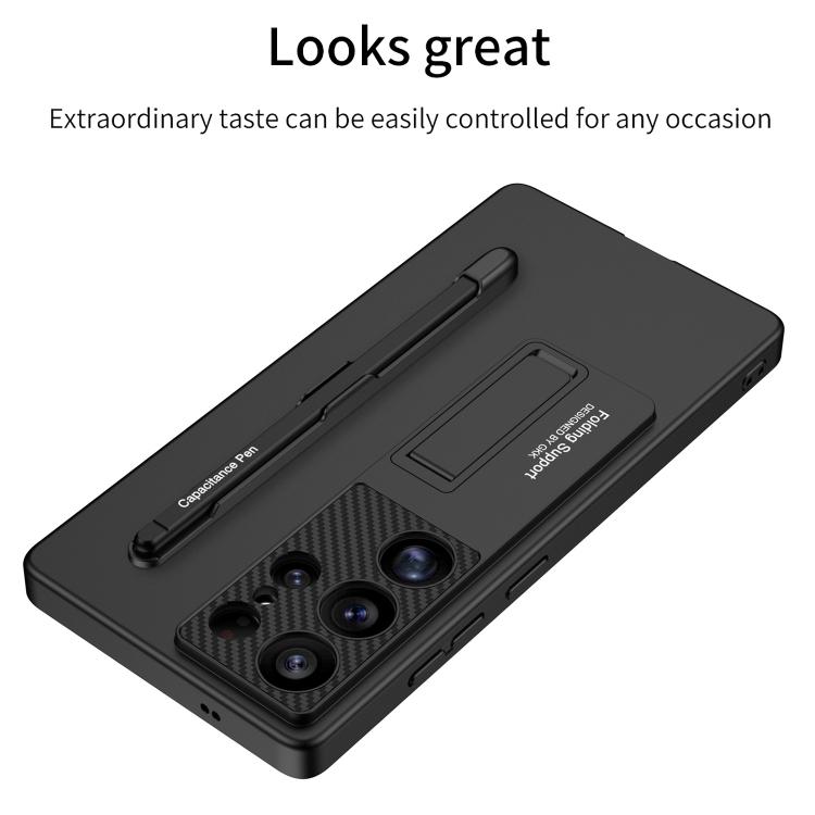 For Samsung Galaxy S25 Ultra 5G GKK Ultra-thin Holder Phone Case with Pen Slots & Stylus Pen