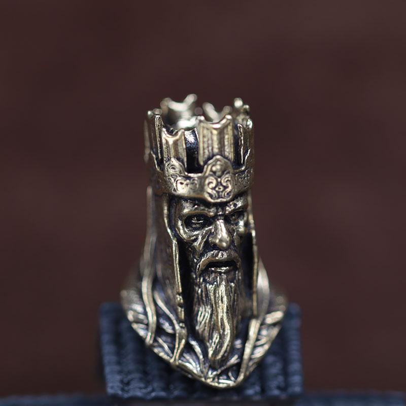 Pope Brass Knife Beads EDC DIY Paracord Woven Bracelet Lanyard Pendants Accessories Pontiff Head Sculpture Outdoor Tool Hangings