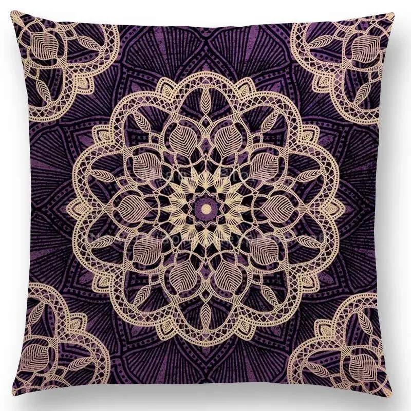 New Dreamy Emerald Spirit Flower Pillow Case Soul Mandala Elegant Flourish Floral Pattern Design Prints Retro Cushion Cover