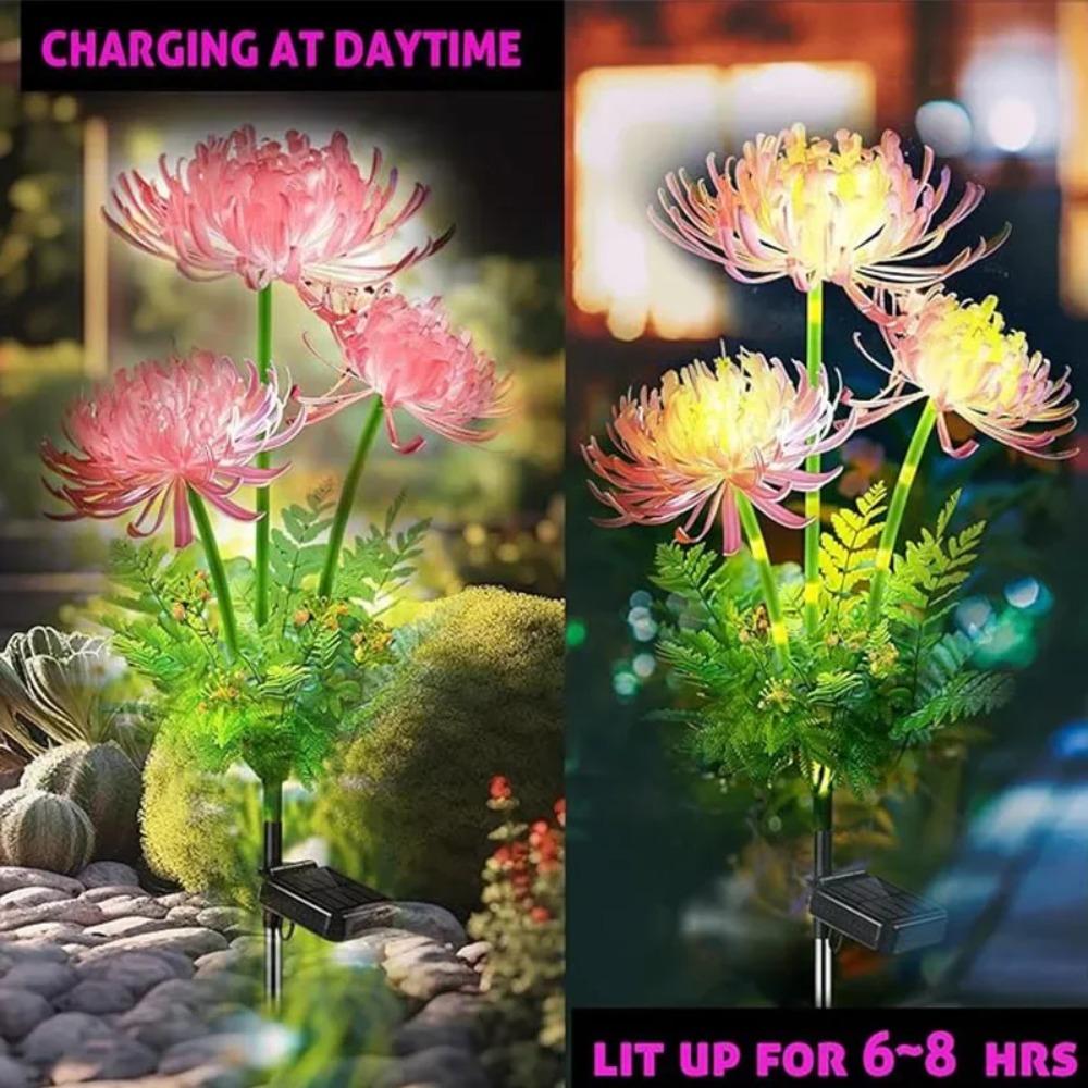 30W LED Solar Flower Lights Glowing Flowers Lamp Stems Outdoor Solar Garden Lights Waterproof for Outside Yard Patio Home Decoration