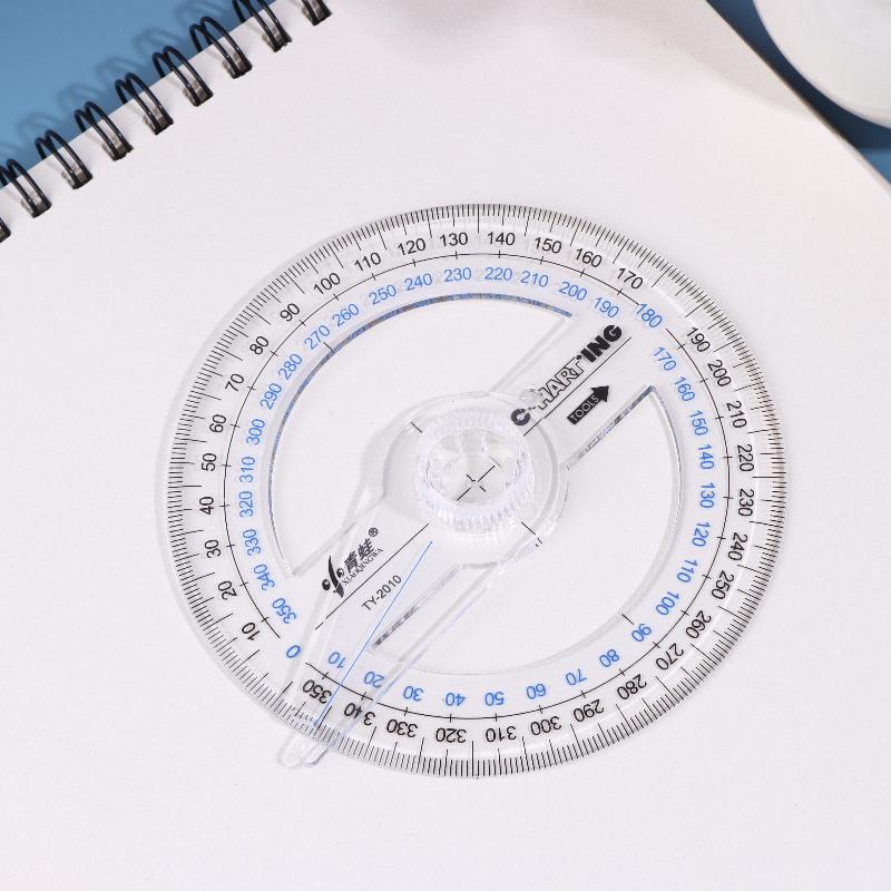 1/3/5 Pcs Protractor Measuring Tool Circle Protractor Drafting Tools 360-Degree Math Geometry For Classroom