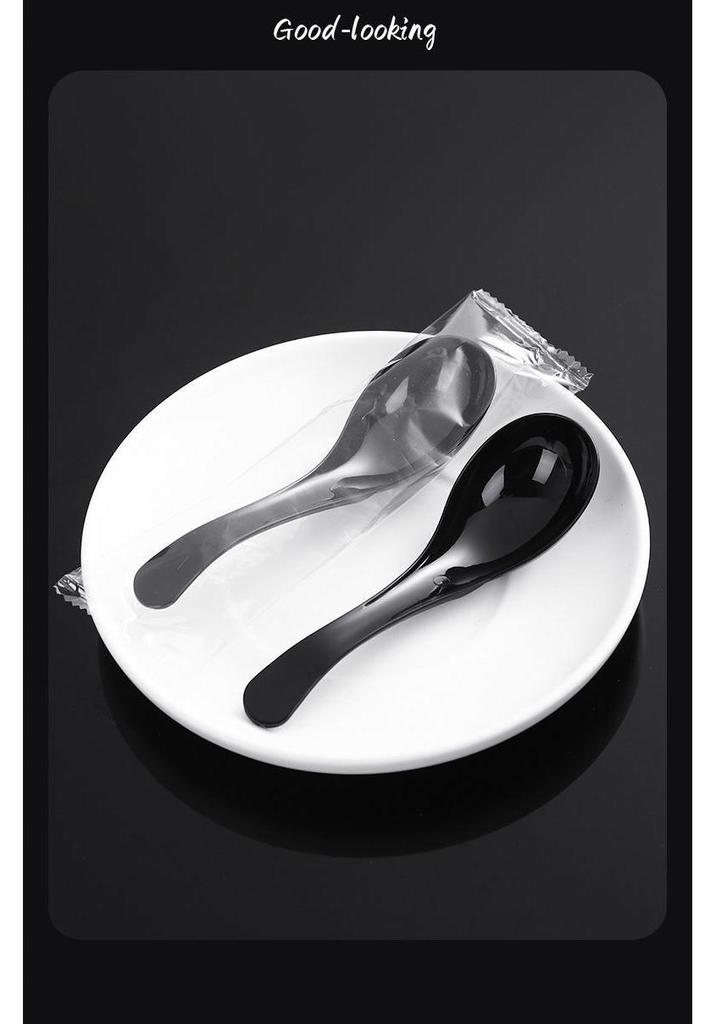 Crystal Clear Disposable Plastic Spoon - Thickened, Hardened, Individually Packaged for Porridge and Soup Takeaway
