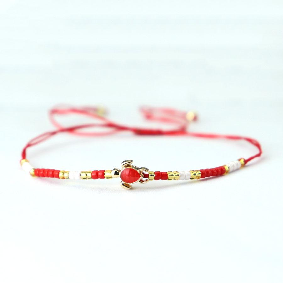 New Turtle Bracelet For Women Handmade Weaven Macrame Braslet Seed Beads Braclet Leisure Pulseira Outdoor Beach String Jewelry