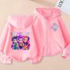 K-Pop Demon Hunters Zip Jacket Rumi Mira Zoey Cartoon Printed Children Clothing Casual Outerwear Hooded Coat Girls Clothes Gift
