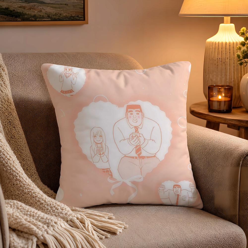 Romantic Anime My Love Story Pillow Case Soft Plush Cushion Cover Double Print and Invisible Zipper for Sofa Home Car Use