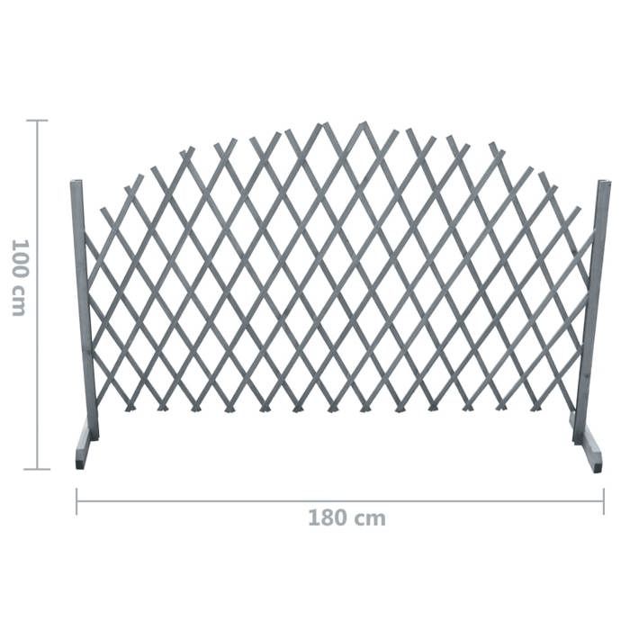 VidaXL Clôture en Treillis Panneau de Clôture Treillis Extensible Support Rosiers Jardin Arrière-Cour Extérieur 1,8x1 m Gris 310036