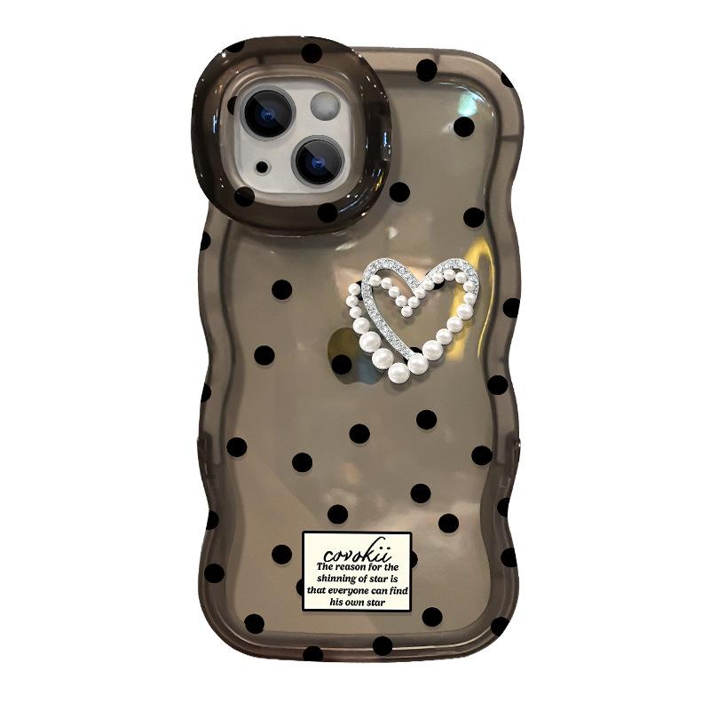 Polkadotter Dukker for Kjærlighetsdukker for Apple 13promax Mobiltelefondeksel Huawei Pura70 Gjennomsiktig Silikon 15 Dobbelt Feste