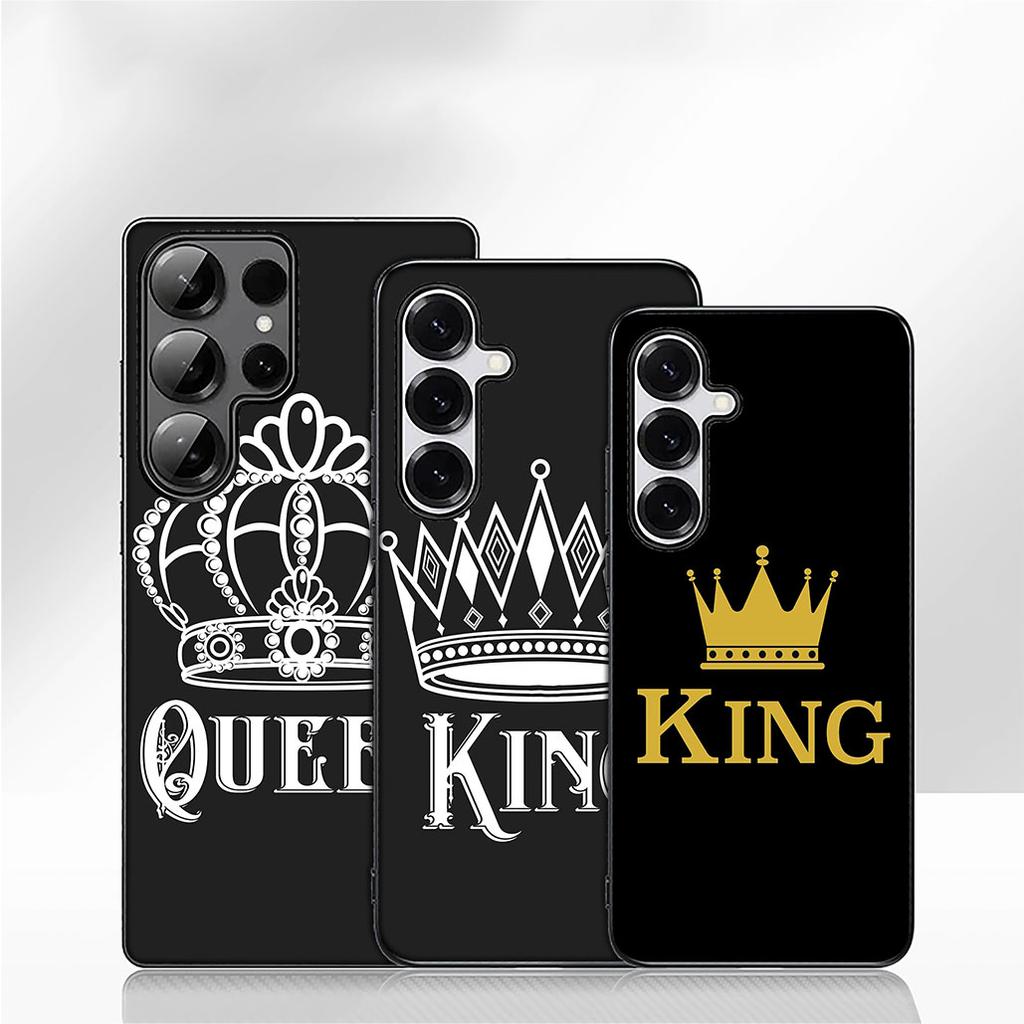 Cartoon König Königin Paar Liebhaber Handyhülle Case für Apple iPhone 16 15 14 Plus 13 12 Mini 17 Pro Max + 16E Air 16+ ProMax