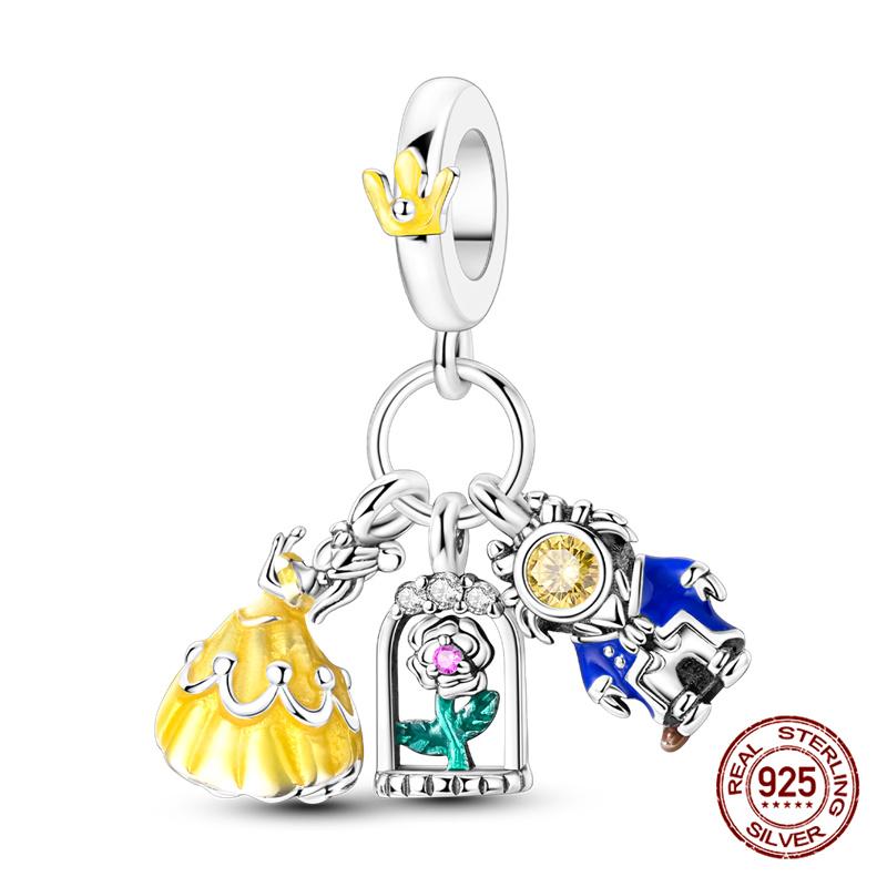 Charms Copper Three-In-One Series Charms Beads Fit 3Mm Original Bracelet Womens Diy Fine Jewelry Gifts