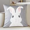 2/1pcs Easter Funny Bunny Throw Pillow Covers Decoration Sofa Rabbit Soft Pillowcase Case Couch Cushion Cover Home Decor 45x45cm