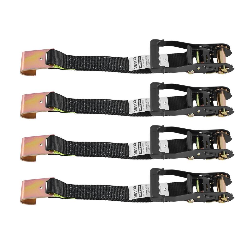Wheel Chock Tie-Down Kit, Tire-Style Trailer Tie Down Strap, Car Tie Down Kit with Flat Hook, Break Strength 4540 Kg & Working Load 1512 Kg Motorcycle