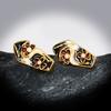 Retro Style Palace-Style Women'S Earrings, Gold Flowers Inlaid With Zircon Temperament, Geometric Stud Earrings.
