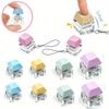 8pcs Silent  Clicky Keyboard Fidget Toy Vibrating Keys Stress Relief Non-Toxic ABS for Office  School Multi-Color Gift