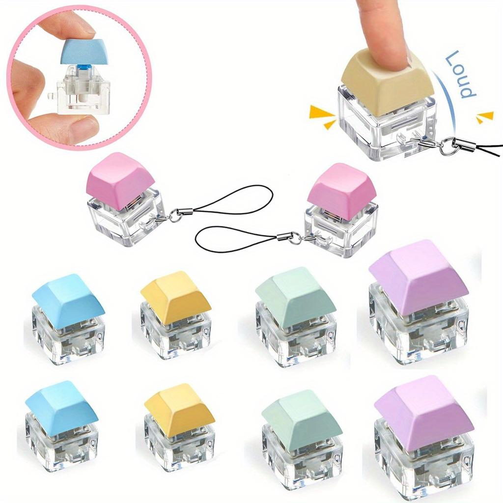 6/12/30Pcs Silent Echo Fidget Keychain Keyboard Stress Relief Office Classroom Quiet Noisy Scene Party Favors