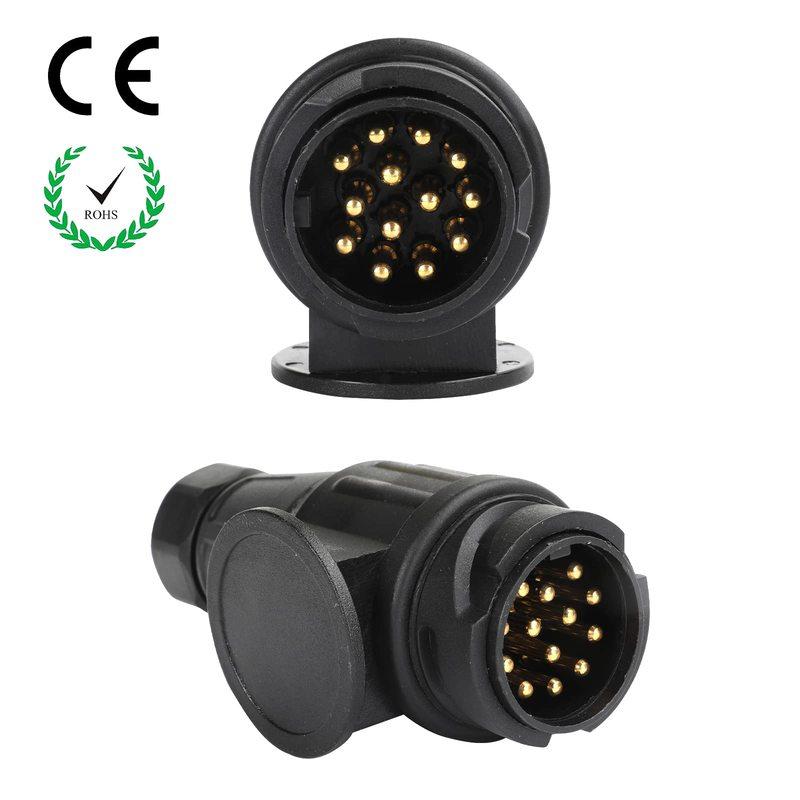 AOHEWEI 13 Pin Trailer Plug Plastic Connectors Cable 12V Waterproof Towing Socket Couplings Towbar for Caravan Truck Vans