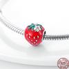 New 100% Copper Shiny Zirconia Strawberry Fruit Cherry Pineapple Beads Beaded For 3Mm Original Bracelet Diy