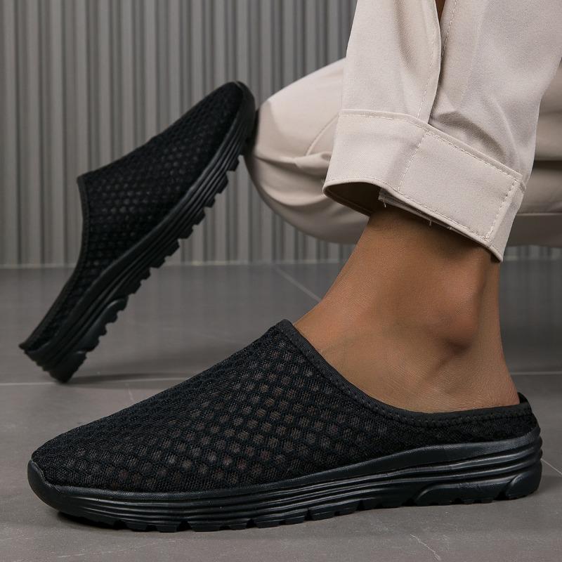 Herren Netz-Mules Sneaker Atmungsaktiv zum Hineinschlüpfen Leichtgewichtige Lässige Wanderschuhe
