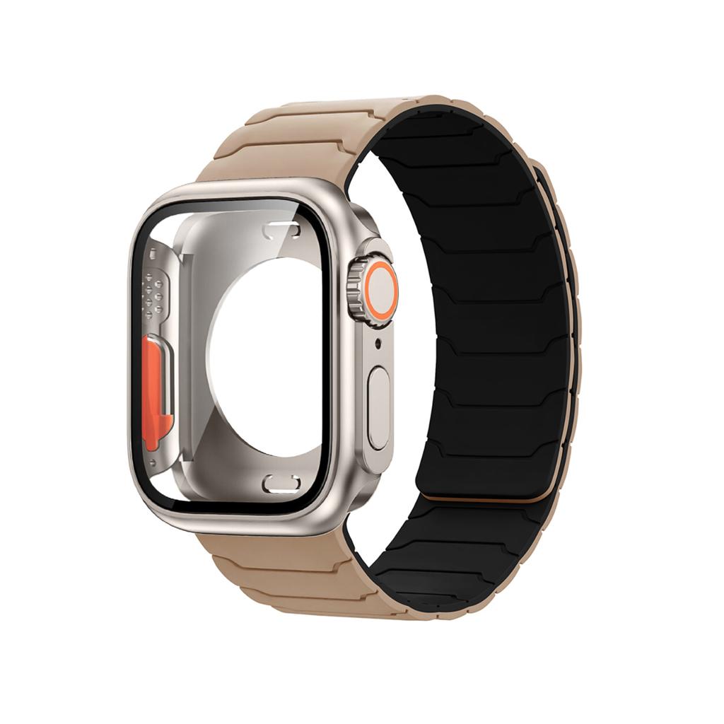 Fodral+Armband För Apple Watch Band 45mm 44 41 42 40mm Silikonarmband för Iwatch Serie 3 4 5 6 Se 7 8 9 10 Byt till Ultra Case