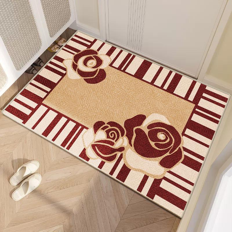 

VIKAMA Коврик для входной двери Новый круглый бархатный коврик для гостиной Нескользящий коврик Бытовой коврик для прихожей Домашнее украшение 40X60CM (1.3X2FT