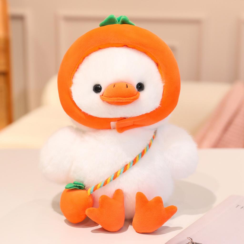 Non-Toxic Creative Vegetables Hat Duck Plush Toys Stuffed Carrot Pepper Eggplant Duck Doll Funny Duck Animal Doll Nice Gift