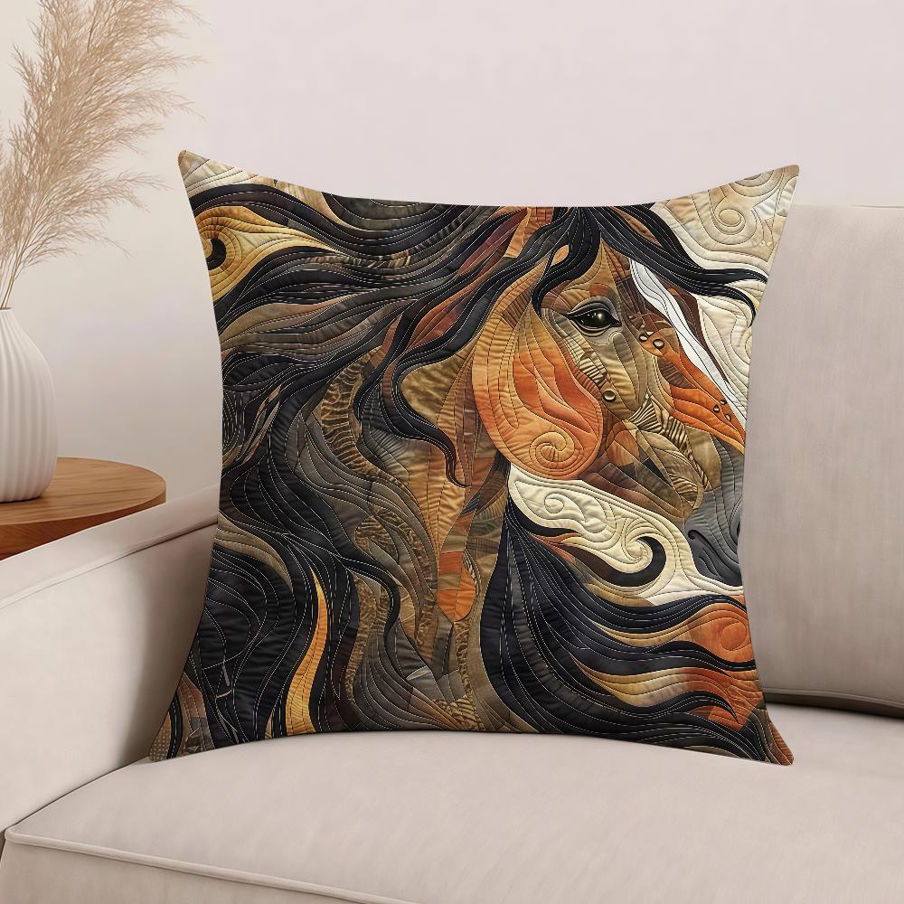 Stylish Horse Art Cool Pillow Case Office Cushions Suitable For Sofa Car Bedroom Decorative Cushion Cover