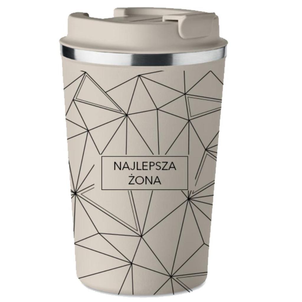 Kubek termiczny premium z nadrukiem najlepsza żona prezent 350ml kt_089