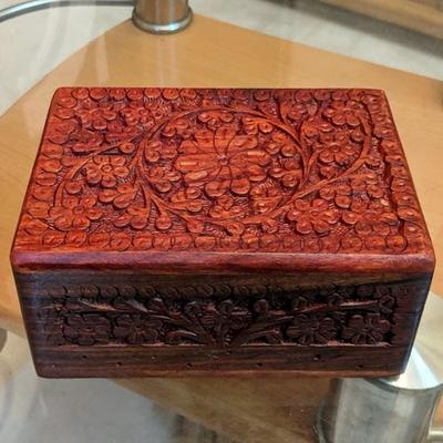 15.24 Cm Hand Carved Wooden Jewellery Box, Gift for Girlfriend, Gift for Wife, Bridesmaid Gift, Gift for Her, Jewellery Box, Make-up Box, Women Gifts